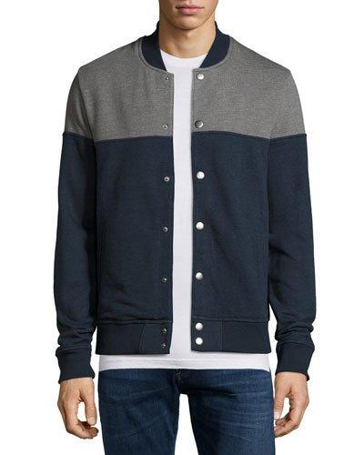 Colorblock Knit Bomber Jacket, Eiffel Tower