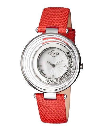 36mm Vittoria Leather Watch, Red