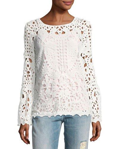 Layered Lace Bell-sleeve Top