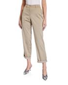 Fulton Straight-leg Satin Cloth Pants