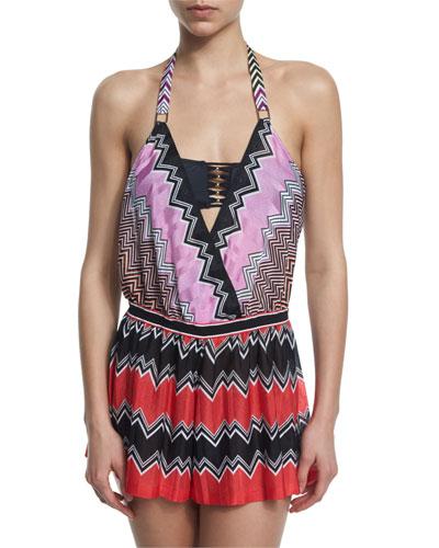 Zigzag Printed V-neck