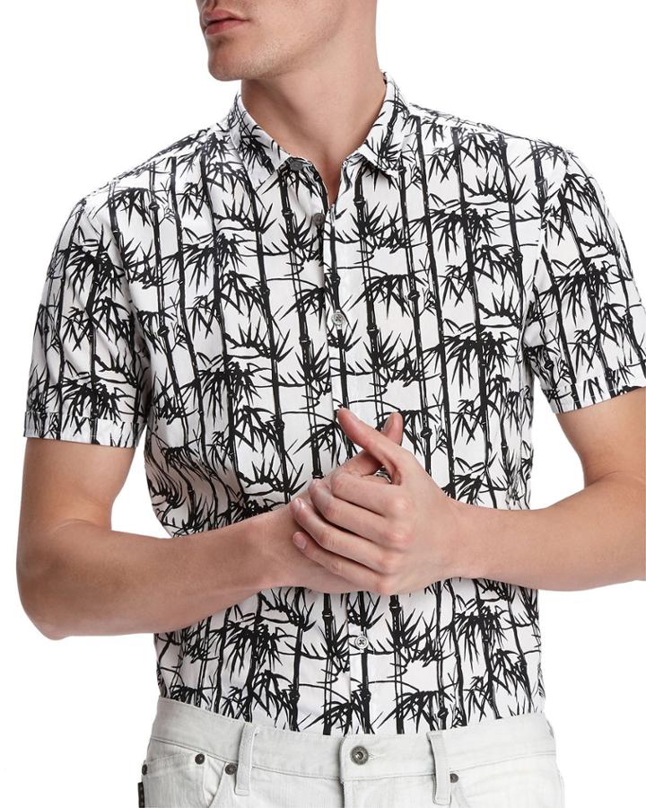 Men's Jasper Bamboo-print Short-sleeve