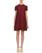 Short-sleeve Allover V-brocade