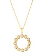 Delicate Small Diamond Open-circle Pendant Necklace
