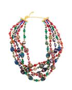 Five-row Multi-jewel Twist Necklace