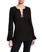 Chain-neck Long-sleeve Top