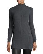 Mock-neck Sweater Tunic, Charcoal