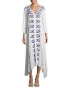 The Daphne Embroidered Maxi Dress, White
