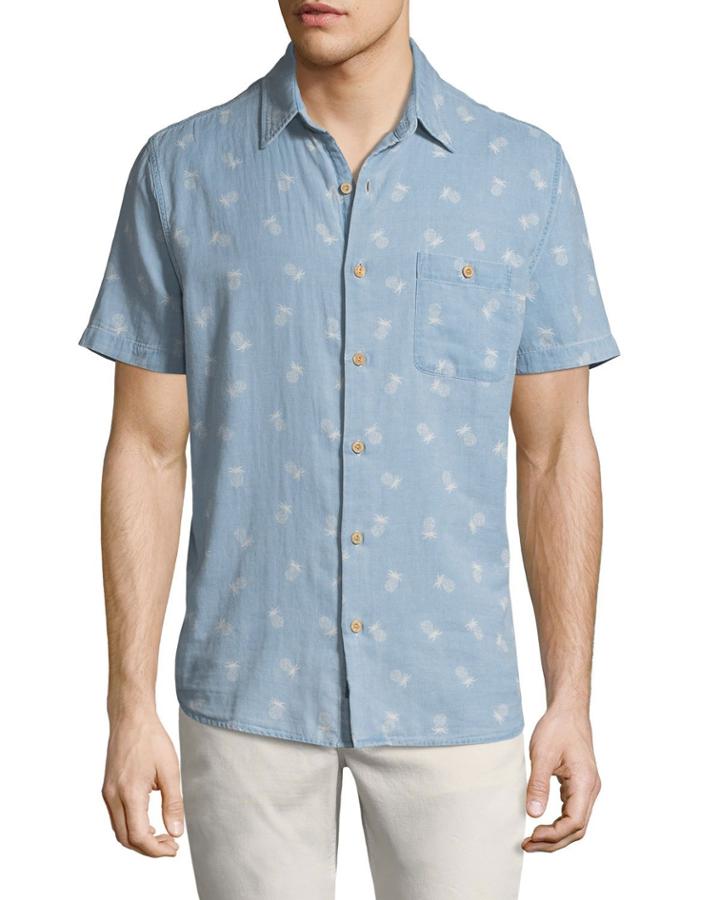 Men's Coast Pineapple Print Chambray
