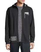 Men's Disrupt Slogan Zip-front Hoodie