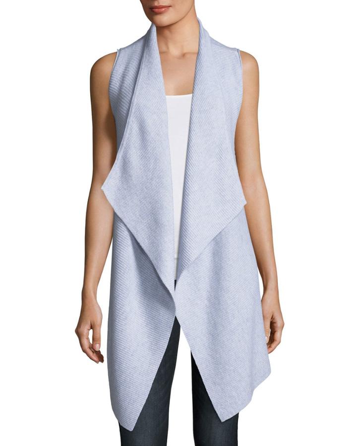 Variegated Ribbed Cashmere Vest