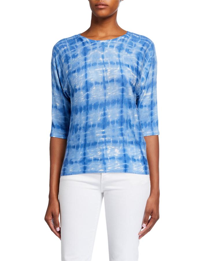 Tie-dye Dolman Sleeve Cashmere-blend Pullover