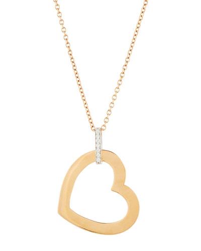 Chic & Shine 18k Rose Gold Diamond Heart Pendant Necklace