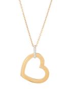 Chic & Shine 18k Rose Gold Diamond Heart Pendant Necklace