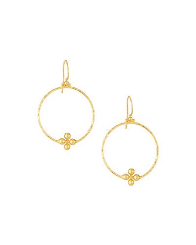Clover 24k Circular Drop Earrings