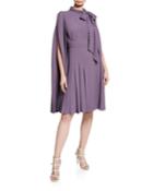 Tie-neck Cape Dress