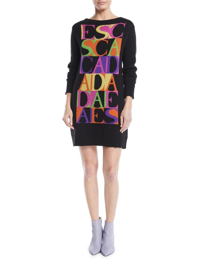 Logo-intarsia Crewneck Long-sleeve Cashmere-blend