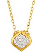 Clove 24k Small Pave Diamond Pendant Necklace