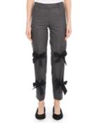 Skinny Stretch-wool Pants W/ Bow Details