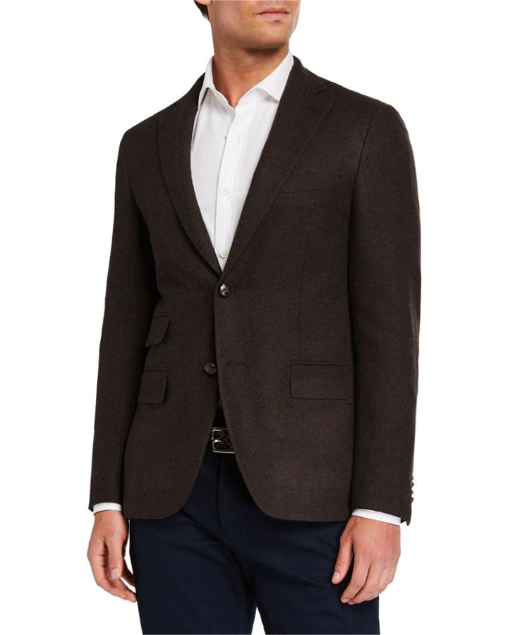 Men's Wool-cashmere Tailored Blazer Jacket