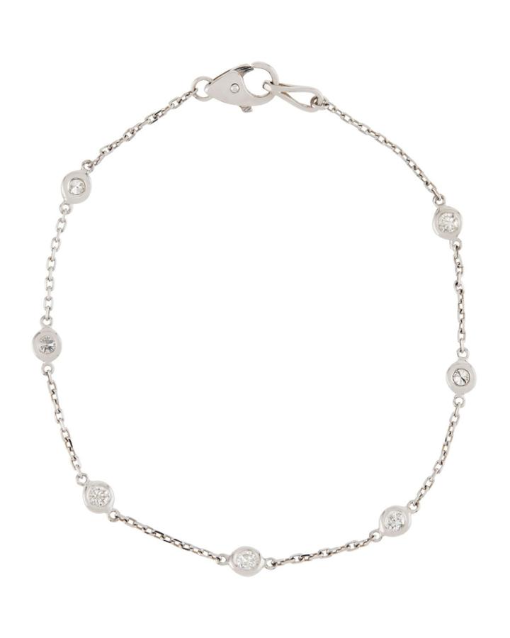 14k White Gold Diamond By-the-yard Bracelet,