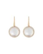 18k Rose Gold Clear Quartz, Mother-of-pearl & Diamond Drop Earrings