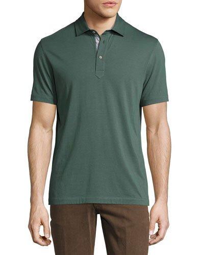 French-neck Cotton Polo