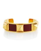 Estate Medor Studded Enamel Cuff, Burgundy/gold