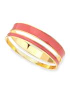 Tuleste Two-piece Channel Bangle Set, Pink/golden, Women's, Pink/gold
