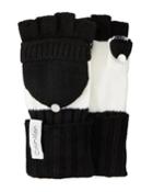Colorblock Flip-top Knit Gloves