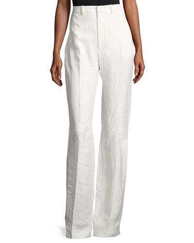 Ferguson Linen Twill Wide-leg Pants, Off White