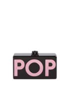 Jean Pop Resin Clutch Bag, Black