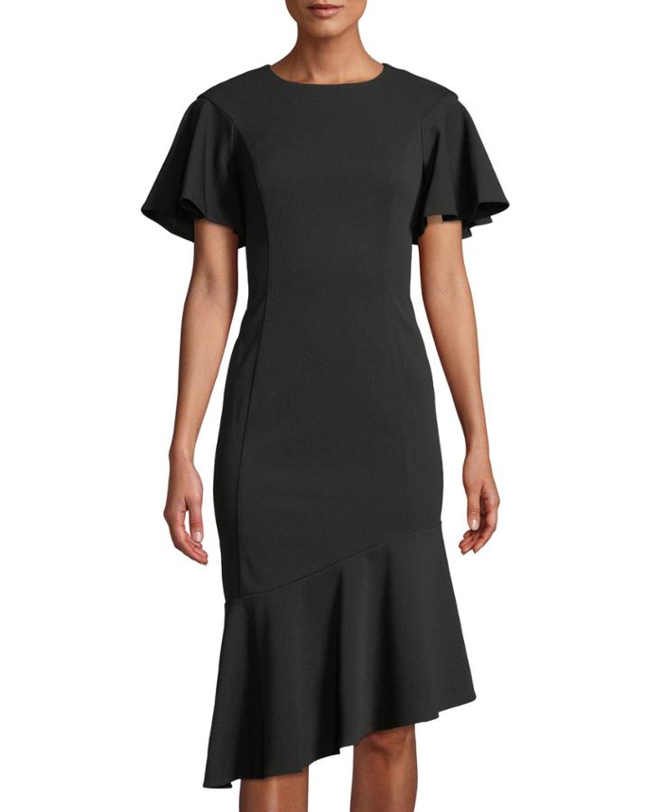 Ruffle Sleeve & Asymmetric Hem