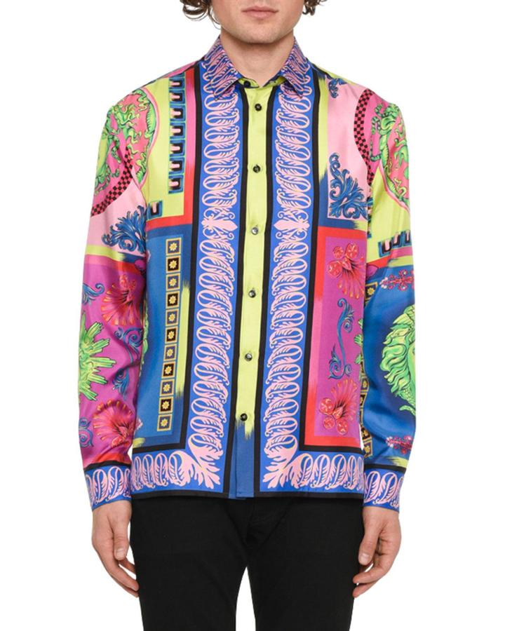 Men's Camicie Medusa Graphic Silk