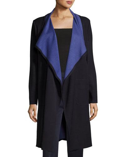 Long Two-tone Jacket, Navy