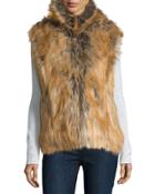 Signature Faux-fur Vest, Coyote-color