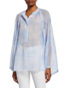Poet Silk Long-sleeve Blouse