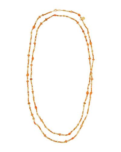 Long Single-strand Mixed Beaded Necklace