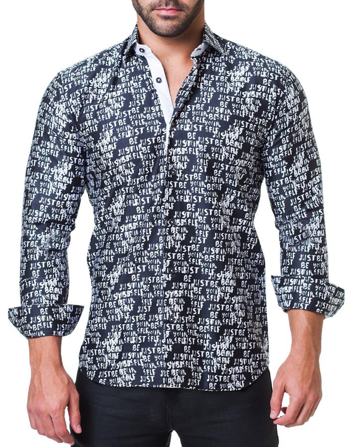Men's Fibonacci Beyourself Black Shaped-fit