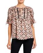 Floral Mosaic Chiffon Top