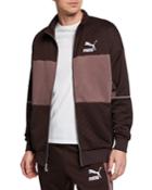 Men's Retro Quilted Panel Track Jacket