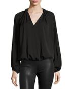 V-neck Knotted Shoulder Blouse
