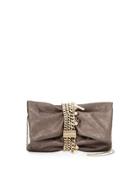 Chandra Mini Tumbled Leather Charm Clutch Bag