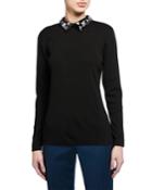 Embellished Velvet Collared