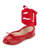 Street Ballerina Leather Ankle-wrap Flat