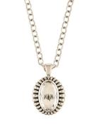 Venus Fluted Oval Crystal Pendant Necklace