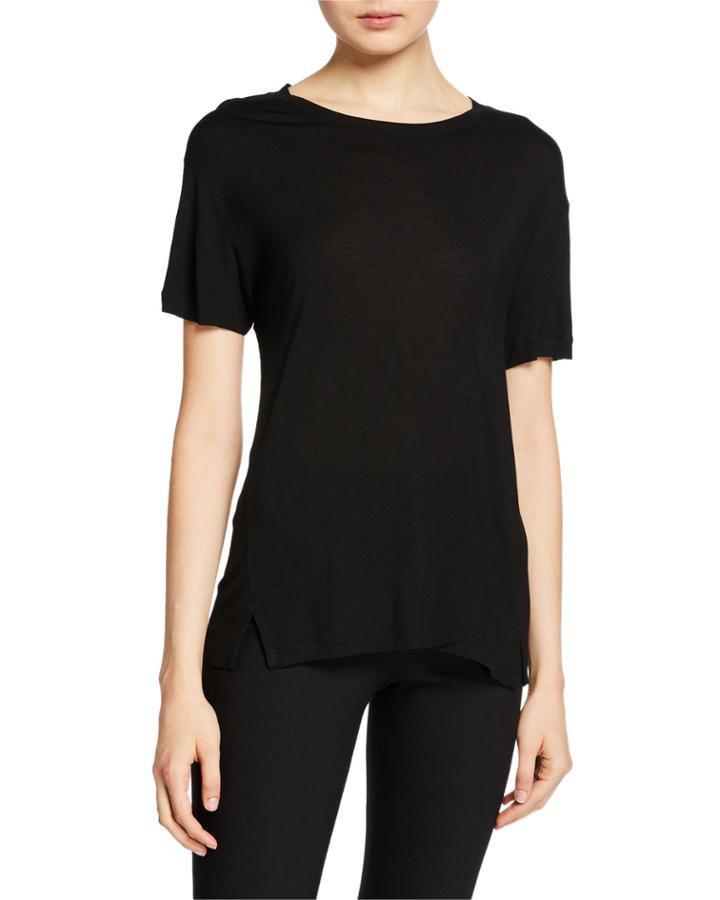 Drapey Crewneck Vented Tee