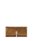 Cynnie Snake-embossed Leather Wallet-on-chain, Bronze