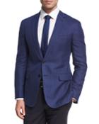 Herringbone Linen-wool Sport Coat, Blue