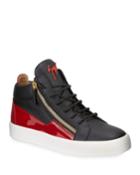 Men's Leather High-top Dual-zip